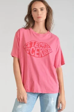 Le Temps des Cerises T-Shirt Cassio Rose Delave-Femme T-Shirts & Débardeurs
