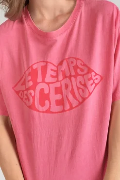 Le Temps des Cerises T-Shirt Cassio Rose Delave-Femme T-Shirts & Débardeurs