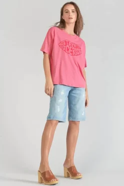 Le Temps des Cerises T-Shirt Cassio Rose Delave-Femme T-Shirts & Débardeurs