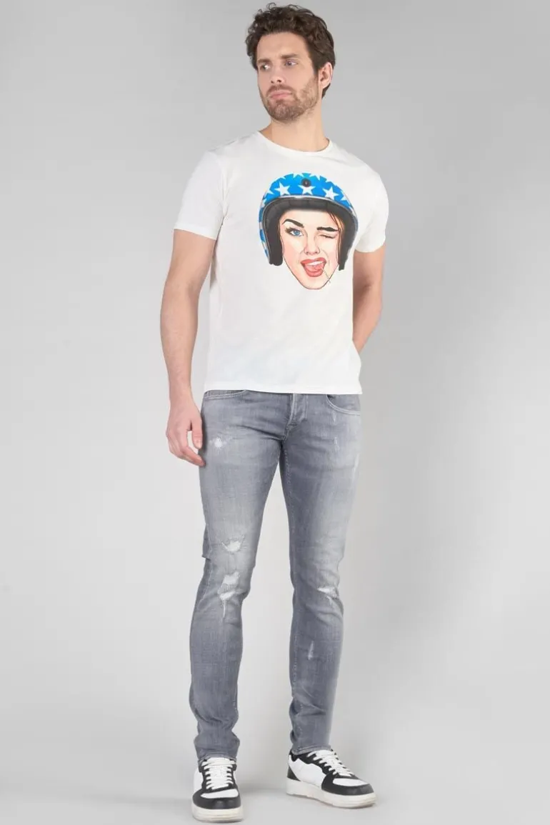 Le Temps des Cerises T-Shirt Cram Blanc Imprime-Homme T-Shirts & Polos