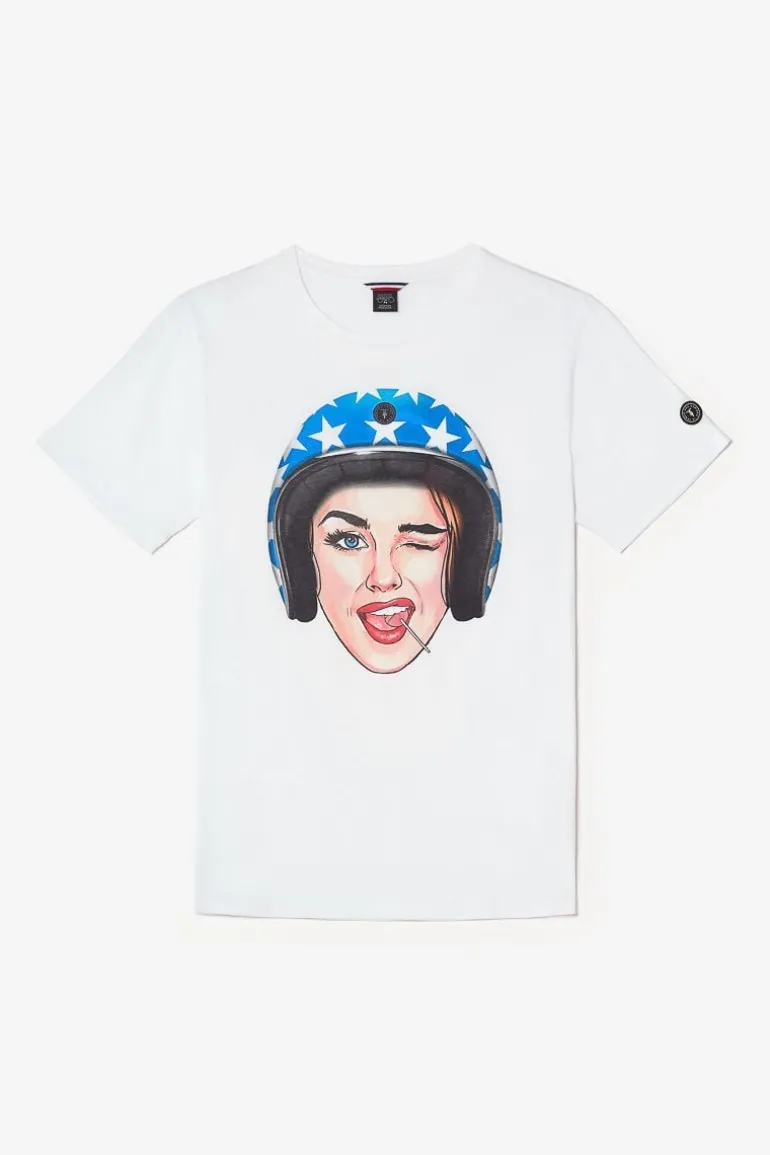 Le Temps des Cerises T-Shirt Cram Blanc Imprime-Homme T-Shirts & Polos