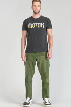 Le Temps des Cerises T-Shirt Gabrent Gris Delave Imprime-Homme T-Shirts & Polos