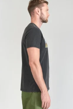 Le Temps des Cerises T-Shirt Gabrent Gris Delave Imprime-Homme T-Shirts & Polos