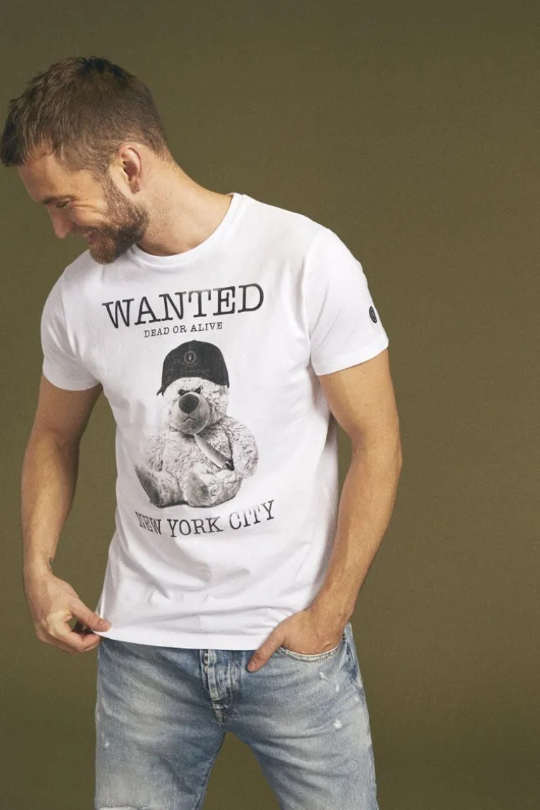 Le Temps des Cerises T-Shirt Gaspa Blanc Imprime-Homme T-Shirts & Polos