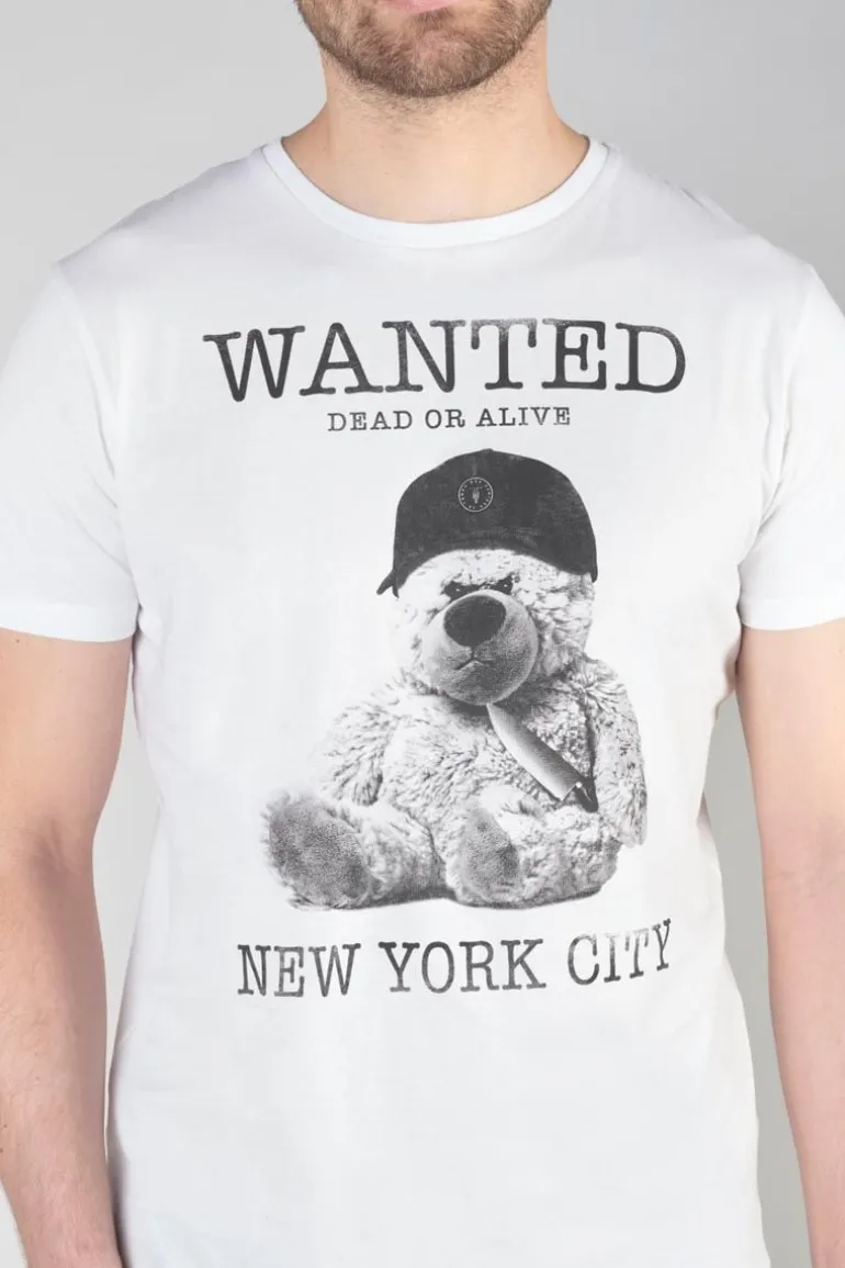 Le Temps des Cerises T-Shirt Gaspa Blanc Imprime-Homme T-Shirts & Polos