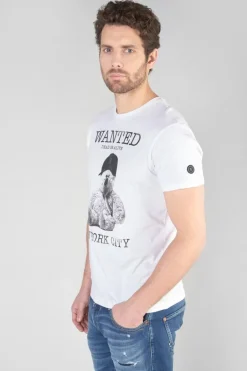 Le Temps des Cerises T-Shirt Gaspa Blanc Imprime-Homme T-Shirts & Polos
