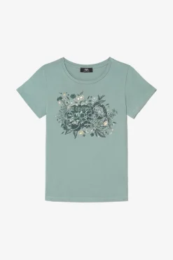 Le Temps des Cerises T-Shirt Gracy Vert Imprime-Femme T-Shirts & Débardeurs