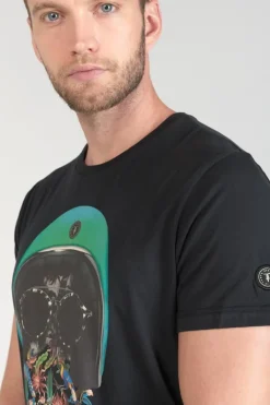 Le Temps des Cerises T-Shirt Gregor Noir Imprime-Homme T-Shirts & Polos