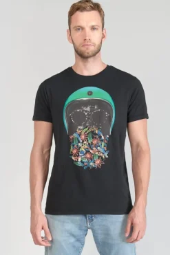 Le Temps des Cerises T-Shirt Gregor Noir Imprime-Homme T-Shirts & Polos