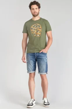 Le Temps des Cerises T-Shirt Machida Kaki Imprime-Homme T-Shirts & Polos