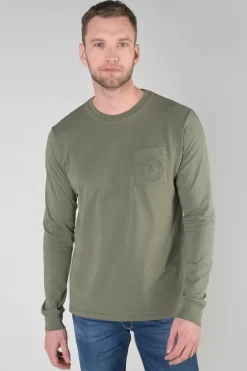 Le Temps des Cerises T-Shirt Manches Longues Laia Kaki-Homme T-Shirts & Polos