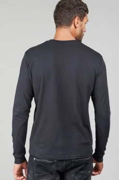 Le Temps des Cerises T-Shirt Manches Longues Laia Noir-Homme T-Shirts & Polos