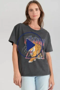 Le Temps des Cerises T-Shirt Maryland Gris Delave-Femme T-Shirts & Débardeurs