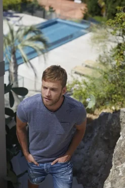 Le Temps des Cerises T-Shirt Mavoc Bleu Chine Delave-Homme T-Shirts & Polos