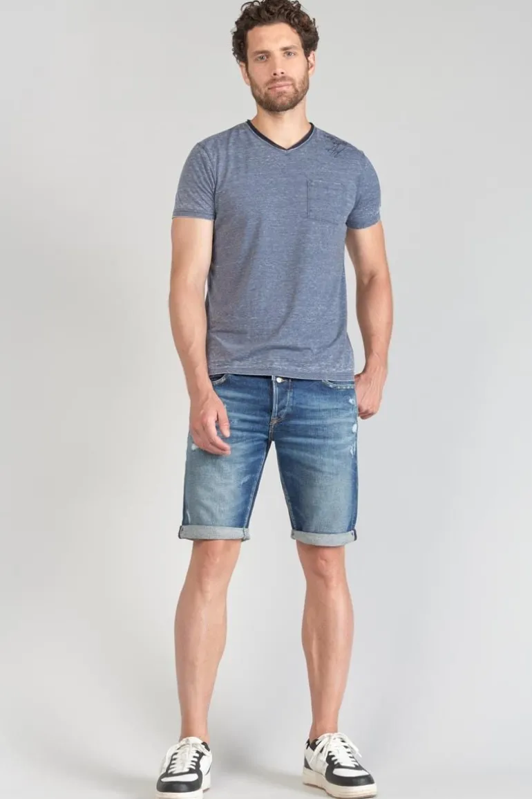 Le Temps des Cerises T-Shirt Mavoc Bleu Chine Delave-Homme T-Shirts & Polos