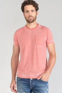 Le Temps des Cerises T-Shirt Mavoc Rouge Chine Delave-Homme T-Shirts & Polos