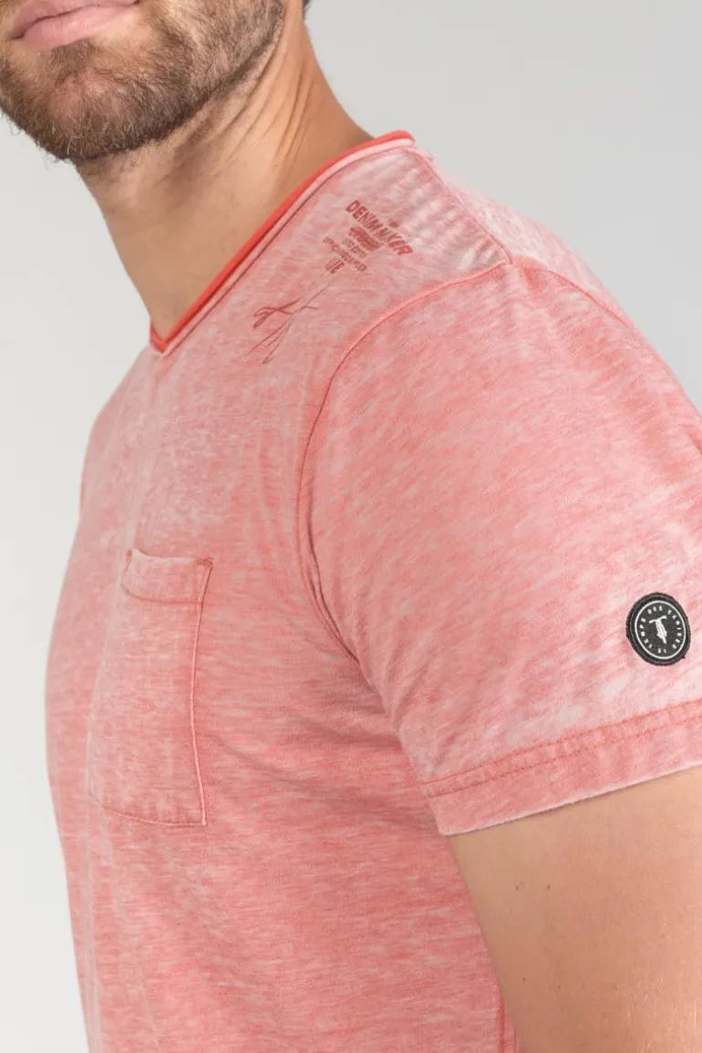 Le Temps des Cerises T-Shirt Mavoc Rouge Chine Delave-Homme T-Shirts & Polos