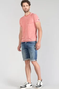 Le Temps des Cerises T-Shirt Mavoc Rouge Chine Delave-Homme T-Shirts & Polos