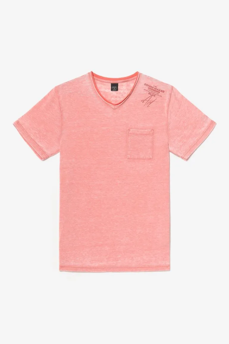 Le Temps des Cerises T-Shirt Mavoc Rouge Chine Delave-Homme T-Shirts & Polos