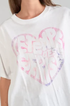 Le Temps des Cerises T-Shirt Moona Blanc Imprime-Femme T-Shirts & Débardeurs