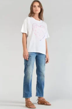 Le Temps des Cerises T-Shirt Moona Blanc Imprime-Femme T-Shirts & Débardeurs