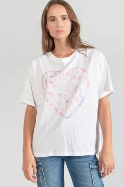 Le Temps des Cerises T-Shirt Moona Blanc Imprime-Femme T-Shirts & Débardeurs