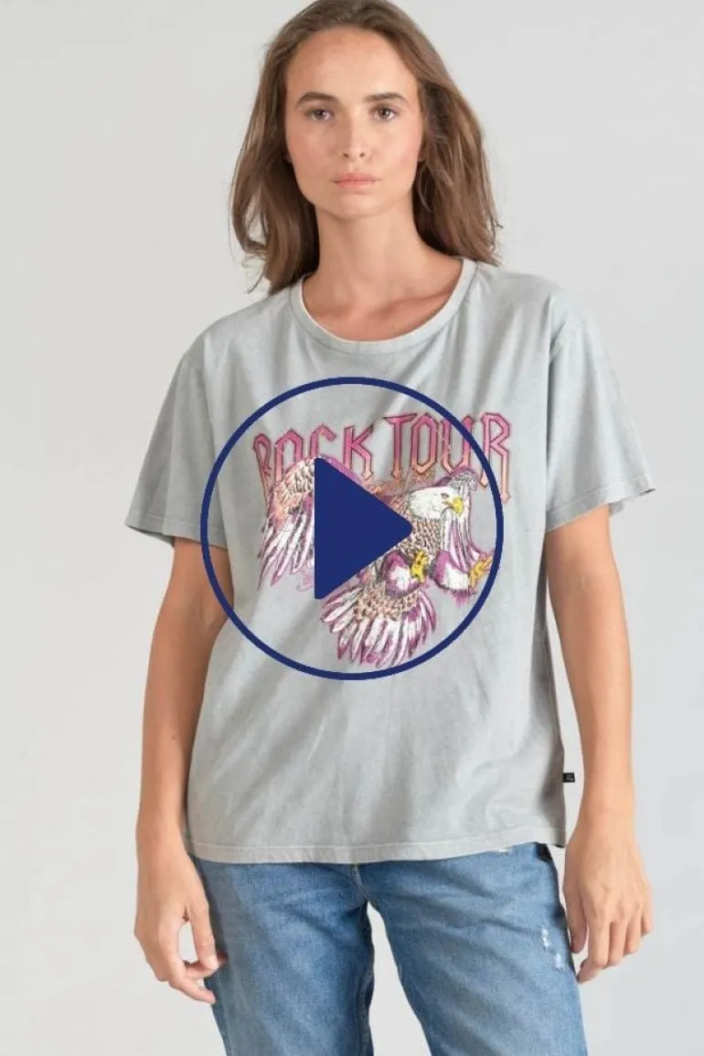 Le Temps des Cerises T-Shirt Nixon Gris Clair Delave-Femme T-Shirts & Débardeurs