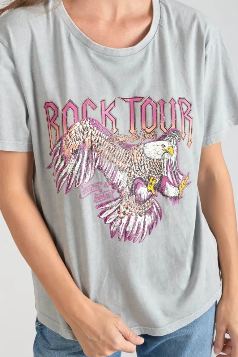 Le Temps des Cerises T-Shirt Nixon Gris Clair Delave-Femme T-Shirts & Débardeurs