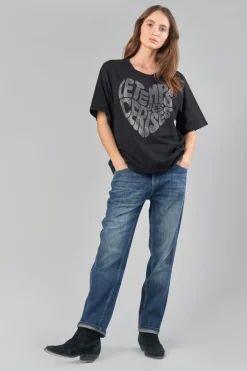 Le Temps des Cerises T-Shirt Oraya Noir A Strass-Femme T-Shirts & Débardeurs