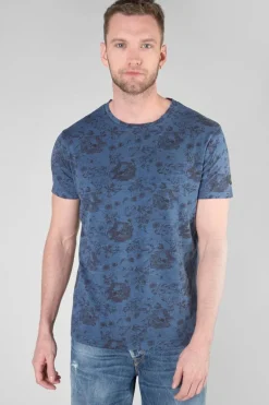 Le Temps des Cerises T-Shirt Pagan Bleu A Motif-Homme T-Shirts & Polos