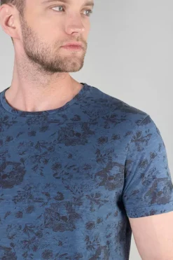 Le Temps des Cerises T-Shirt Pagan Bleu A Motif-Homme T-Shirts & Polos