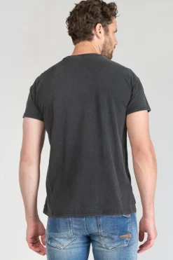 Le Temps des Cerises T-Shirt Stipe Gris Delave Imprime-Homme T-Shirts & Polos