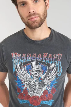 Le Temps des Cerises T-Shirt Tije Gris Delave Imprime-Homme T-Shirts & Polos