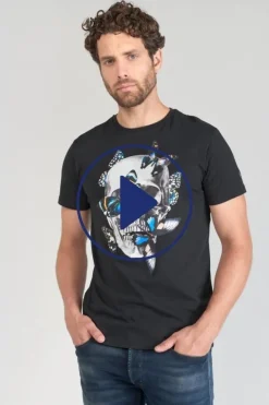 Le Temps des Cerises T-Shirt Usma Noir Imprime-Homme T-Shirts & Polos