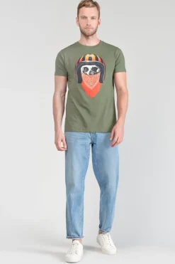 Le Temps des Cerises T-Shirt Veigar Kaki Imprime-Homme T-Shirts & Polos