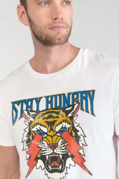 Le Temps des Cerises T-Shirt Yair Blanc Imprime-Homme T-Shirts & Polos