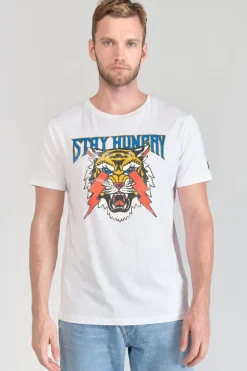 Le Temps des Cerises T-Shirt Yair Blanc Imprime-Homme T-Shirts & Polos