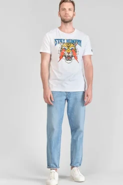 Le Temps des Cerises T-Shirt Yair Blanc Imprime-Homme T-Shirts & Polos