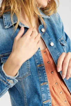 Le Temps des Cerises Veste En Jeans Lilly Bleu-Femme Chemises Et Vestes