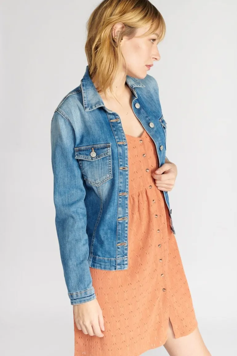 Le Temps des Cerises Veste En Jeans Lilly Bleu-Femme Chemises Et Vestes