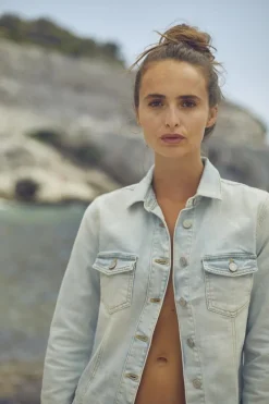 Le Temps des Cerises Veste En Jeans Lilly Bleu Tres Clair-Femme Chemises Et Vestes