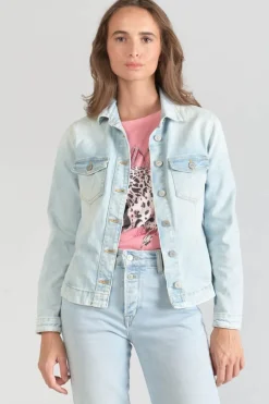 Le Temps des Cerises Veste En Jeans Lilly Bleu Tres Clair-Femme Chemises Et Vestes