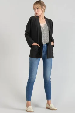 Le Temps des Cerises Veste Kimono Sobrado Noir Brillant-Femme Vestes & Blousons