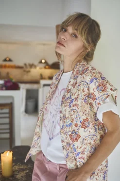 Le Temps des Cerises Veste Sans Manches Kerman A Motif Cachemire-Femme Vestes & Blousons