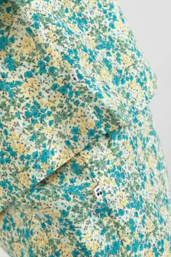 Le Temps des Cerises Veste Tasha A Motif Fleuri Vert Et Bleu-Femme Vestes & Blousons